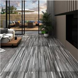 vidaXL Self-adhesive PVC Flooring Planks 5.21 m 2 mm Striped Grey