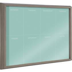 Kate and Laurel Blake This Week Teal 18" X 24" Weekly Glass Calendar grey grey