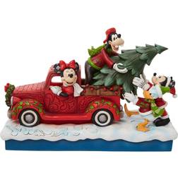 Disney Musse & Mimmi Pigg Micky und Freunde Weihnachtsbaum im roten Pick-Up Samlingsfigurer Unisex multicolor