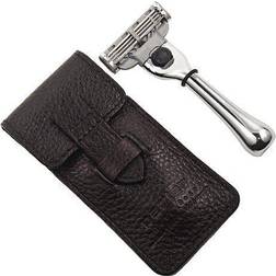 Parker Shaving TM-3 Travel Mach3 Razor/Leather Pouch