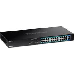 Trendnet 26-Port Gigabit PoE+ Switch 24 x 30W 2 Gigabit SFP Slots 380W 1U 19 Rack