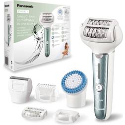 Panasonic ES-EL8C Wet and Dry Cordless Epilator with 7 Attachments & LED Light (UK Plug)