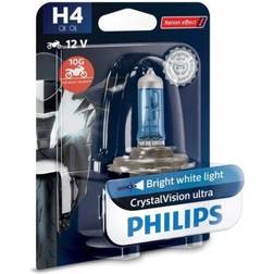 Philips 12342CVUBW Crystalvision Ultra Moto H4 Motorrad-Scheinwerferlampe, 1 Stück