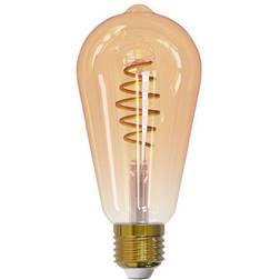 Airam Slimme Thuis Filament LED-Edison lichtbron amber, st64, spiraal e27, 6w