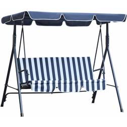 OutSunny 3 Seater Swing Seat Blue/White