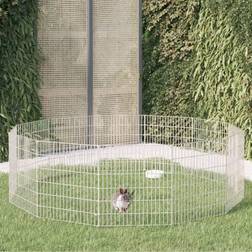 vidaXL 12-Panel Rabbit Cage 54x60 Galvanised Iron