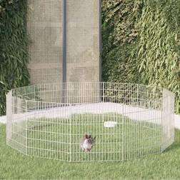vidaXL Dierenverblijf 12 Panelen 54x60 cm Gegalvaniseerd Ijzer