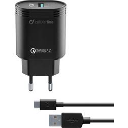 Cellularline CELLULAR USB-C Charger Kit QC Black
