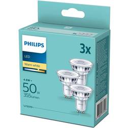 Philips reflector LED bulb GU10 4.6W 2,700K 3-pack