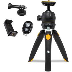 Kodak Adjustable Stand Camera Tripod W/ Remote, 360° Ball Head Tripod for Camera, Black