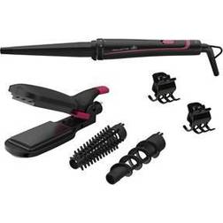 Rowenta Multistyler Bigoudi 9 en 1 Noir/Rose