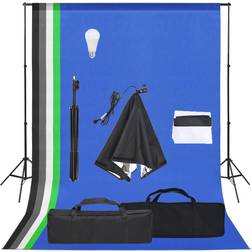 vidaXL Fotostudiesæt med softboxlampe og baggrund