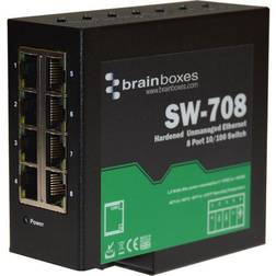Brainboxes Hardened Industrial 8 Port Ethernet Switch