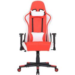 Hanover Commando Red & White Ergonomic Racer Gaming Chair Height Adjustable Gas Lift Tilt Recline High Quality Padding HGC0113