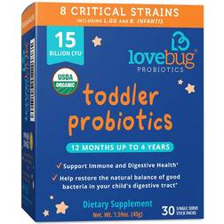 LoveBug Probiotics Tiny Tummies For Babies 12 Mo to 4 Yrs 30 Packets