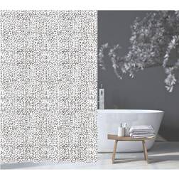 Nina Royal Dot duschdraperi Vit/Svart