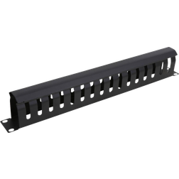 Deltaco 19 "kabelhåndterer, metal, fingerkanal og bøsning, 1U, s