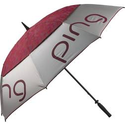 Ping LADIES DBL CNPY UMBRELLA SILVER/GARNET MR CAMO