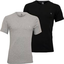 Calvin Klein CK One Crew-Neck Stretch Cotton T-shirt 2-pack - Grey/Black