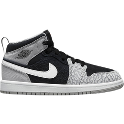 NIKE Air Jordan 1 Mid SE PS - Black/White/Light Smoke Grey/University Red