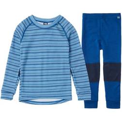 Helly Hansen Kid's Graphic Lifa Merino Base Layer Set - Blue Fog (48175-625)