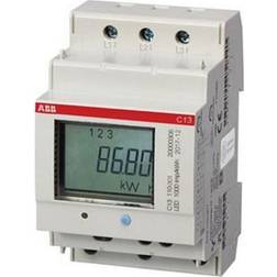 ABB Måler Kwh, 3-polet nul, Direkte Måling Klasse 1, 40a, 230/400v Ac, Ikke Mid, 1000puls/kwh, 54mm Bred