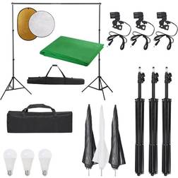 vidaXL Fotostudioset met verlichtingsset, achtergrond en reflector