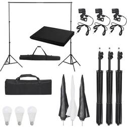 vidaXL Kit Per Studio Fotografico Con Set Di Luci E Fondale