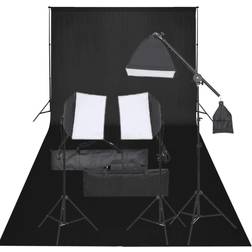 vidaXL Fotostudioset met verlichtingsset en achtergrond