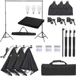 vidaXL Kit Per Studio Fotografico Con Set Di Luci E Fondale