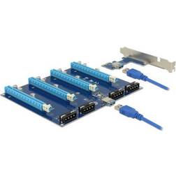 DeLock Riser Karte PCI Express X1 4 x PCIe x16