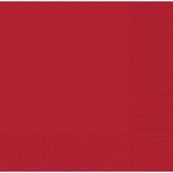 Amscan 5 in. x 5 in. Apple Red Beverage Napkins (600-Piece)