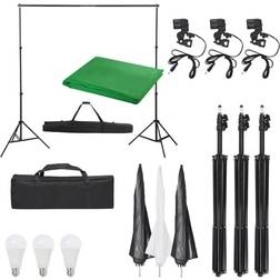 vidaXL Kit Per Studio Fotografico Con Set Di Luci E Fondale