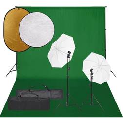 vidaXL Fotostudioset met verlichtingsset, achtergrond en reflector