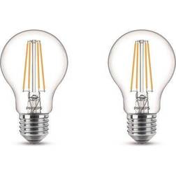 Philips LED-glödlampa LEDClassic 7W/827 (60W) clear 2-pack E27