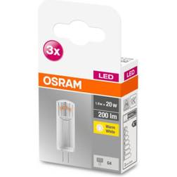 Osram Ampoule à broche LED G4 1,8W 2.700K clair 3 pièces