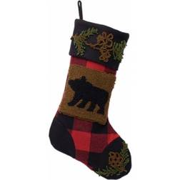 GlitzHome Hooked Bear Stocking 48cm