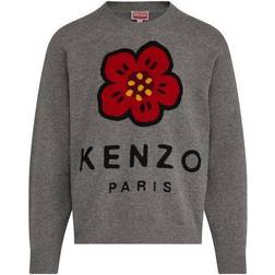 Kenzo Poppy Wool Flower-Logo Sweater