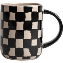 Byon Mug Liz À Carreaux 28 cl Noir-beige Mug 28cl