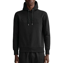 Gant Tonal Archive Shield Hoodie - Black