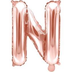 PartyDeco Folie ballong BOKSTAVER Rosaguld, 35 cm N
