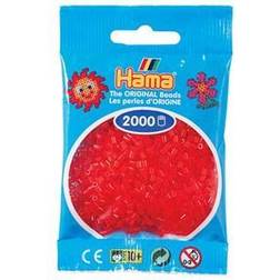 Hama Beads Mini - Transparent Rød 2000stk