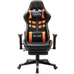 vidaXL Artificial Leather Gaming Chair with Footrest - Black/Orange