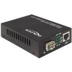 DeLock Media Converter 10/100/1000Base-T to 100/1000Base-X SFP Fibermediekonverterare GigE 10Base-T, 100Base-TX, 1000Base-T, 1000Base-X