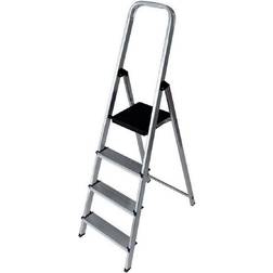 Edm 4-step folding ladder Aluminium (43 x 10,5 x 149 cm)