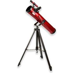 Carson RP-100SP 78 x 76 mm Newtonian Reflector Telescope with Universal Smartphone Digiscoping Adapter, Red