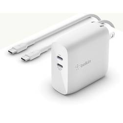 Belkin BOOST↑CHARGE Dual USB-C GaN Wall Charger 68W​ USB-C Cable