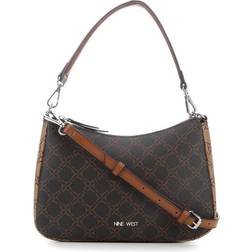 Nine West Rhea Shoulder Crossbody Brown Logo Multi
