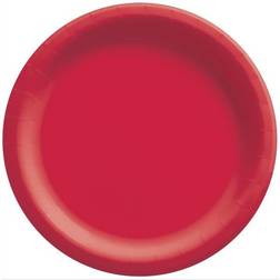 Amscan Round Paper Plates, 8-1/2” Apple Red, Pack Of 150 Plates