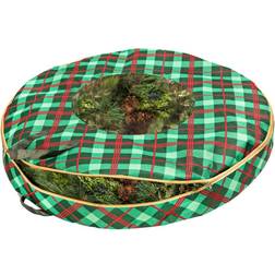 Honey Can Do 36" Plaid Wreath Storage Bag Storage Box